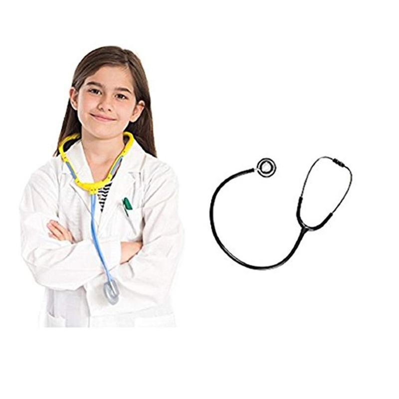 Childrens Lab Coat-Soft Touch with Stethoscope (4) White