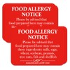 4 Pack Food Allergy Notice Sign Allergen Caution Warning Sticker