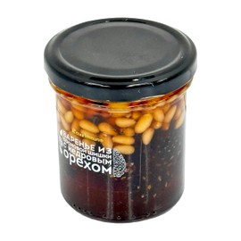 Siberian Cedar - Pine Cone Preserve with Pine Nuts, Traditional Eastern European Style Pinecone Jam Enriched with Nutty Crunch, Gourmet Sweet Preserves for Tea, Desserts, and Gift Giving, Glass Jar ,170 g / 6 oz
