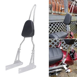 AUFER Detachable Chrome Passenger Backrest Sissy Bar With Backrest Pad Compatible With For Dyna Street Bob Super Glide Low Rider Wide Glide FXD FXDB FXDC FXDL FXDWG FXDSE 2006-UP