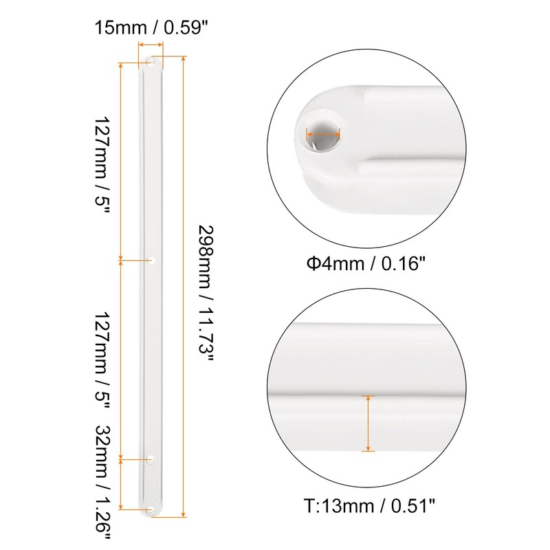 sourcing map Drawer Slides, 20Pcs 300mm - Plastic Drawer Rails,