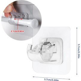 MMSZHL 10 Pcs Soporte para Barra de Cortina, Soportes Autoadhesivos para Barra de Cortina sin Taladro, Soporte para Cortina, Fácil Instalación y Resistente,para Decoración de Hogar y Jardín (Blanco)