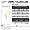 33,000ft Women's Rain Pants, Lightweight Waterproof Rain Over Pants, Windproof