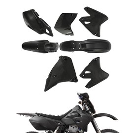 JFG RACING DRZ400 Plastic Kit,Imitation Carbon Fiber Dirt Bike Fender Fairing Body Work Raplacement Kit for DRZ400SM DRZ400S DRZ400E Supermoto Black