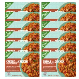 Miss Olives Creole Style Chicken with Brown Rice Microwavable Lower Sodium Healthy Ready Meal, 7 ounce (Pack of 12)