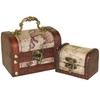 Something Different Wholesale S/2 Map Chests (8/120), Wood, Multicolour, 9.5x9x12.5