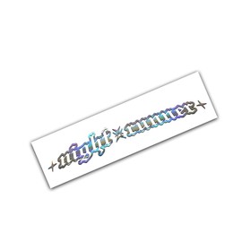 Night Runner Windshield Banner Decal Sticker Rainbow Holographic Oil Slick Silver Chrome Graphic JDM Boost Turbo Muscle Car (33" x 4.75")