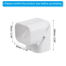 PATIKIL 3" PVC Decorative Line Cover, 90°Elbow Tubing Parts Accessories for Air Conditioner Central AC Heat Pump, White