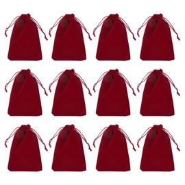 PATIKIL Velvet Gift Bags, 12 Pack 5 x 6 Inch Velvet Drawstring Bag Jewelry Pouch Gift Packaging Bag for Wedding Favor Party Birthday Festivals Burgundy