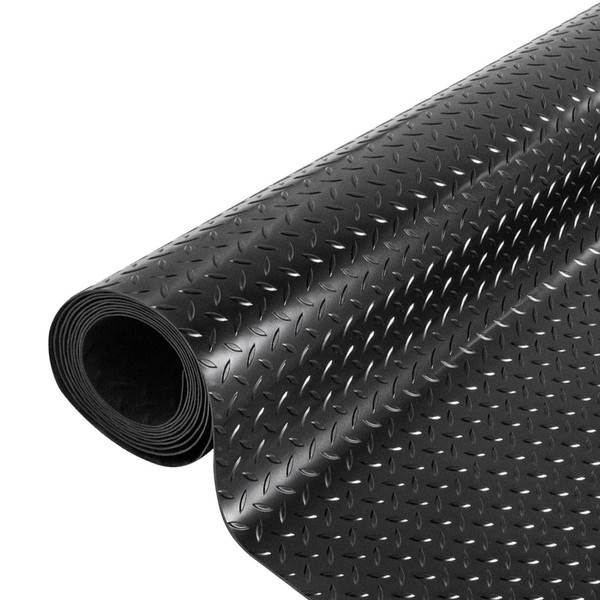 Garage Floor Mat, Diamond Plate Vinyl Garage Carpet, 2.5mm Thickness