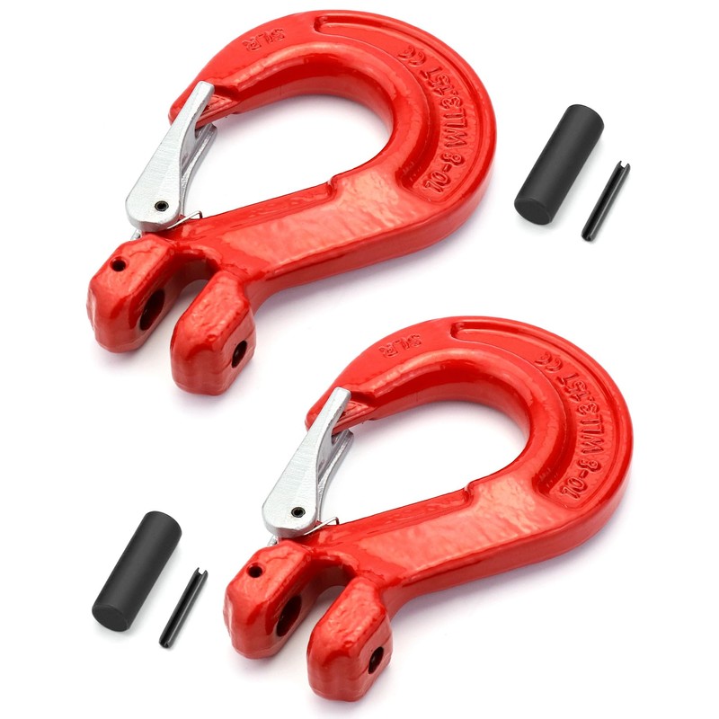 QWORK Clevis Slip Hook with Latch, 2 Pack, 1/2", 6940