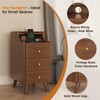 Narrow Nightstand 11.8" for Small Spaces, Solid Wood Night Stand