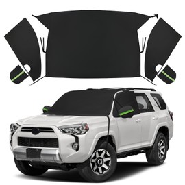 Windshield and Front Side Window Snow Ice Cover for SUV MPV Cars, Heavy Duty 600D Oxford Cloth Windshield Frost Cover with Side Window and Mirror Cover for Car Snow Ice Frost Protection (Large)