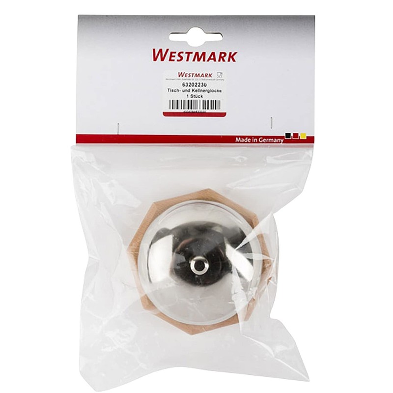 Westmark Table Waiter Bell Packed, Steel Silver/Beige, 9.1 x 9.1