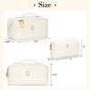 CLOUDWINGS Initial Makeup Bag, Large Capacity Travel Cosmetic Bag Set,