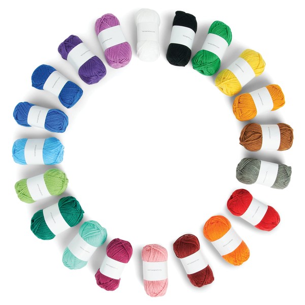Caron Little Crafties Acrylic Mini Yarn Multipack [Pack of 20] – Knitting, Crocheting & Art Projects – Machine Washable & Dryable – Durable Light Weight Yarn Kit
