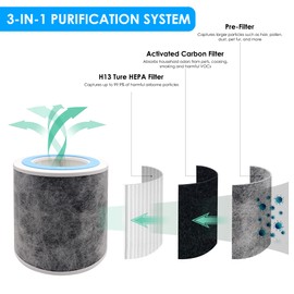 Flintar HP102 Replacement Filter, Made in TAIWAN, Compatible with Shark Air Purifier HP100, HP102, HC450, HC451, HC452, HC455, Compares to Part # HE1FKBAS and HE1FKPET (2-Pack)