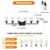 VINLUZ Classic Bathroom Lighting Fixtures 6-Lights in Matte Black Finish,Farmhouse