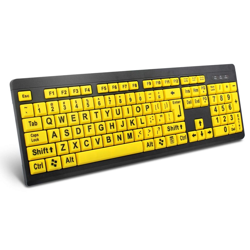 BOOGIIO Large Print Computer Keyboard, Wired USB High Contrast Keyboard