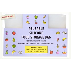 Trader Joe's Reusable Silcone Food Storage Bag Half GallonLimited Edition NEW