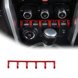 JONKOKO for Toyota 86 Subaru BRZ 2012-2020 Air Conditioner Center Control Panel Trim Cover Aluminum Alloy Air Conditioner Button Separation Bar (Red)
