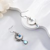 DAYLINLOVE Celtic Moon Earrings 925 Sterling Silver Moonstone Dangle Earrings
