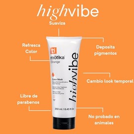 Motika High Vibe Mascarilla con Color para Cabello  Tratamiento Capilar Hidratante con Pigmentos que Reviven e Intensifican el Color  Brillo y...     