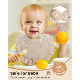 Lictin Baberos de Muselina para Bebé Niña – Paquete de 8 Baberos de Muselina para Bebé Babero Bandana Algodón Neutro, Baberos de Muselina a Presión para Niños Niñas Niños Pequeños Bebés Dentición, Absorbente y Suave