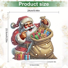 Tontut Diamond Painting Desktop Decoration, Father Christmas 5D DIY Special Diamond Art Decoration Kit for Adults, Office Desktop or Christmas Holiday Arrangement Crafts