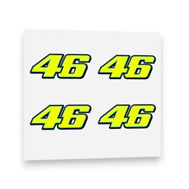 Valentino Rossi Sticker Fluorescent Yellow 46 Vinyl Decal 2013 (4 x 5 cm)