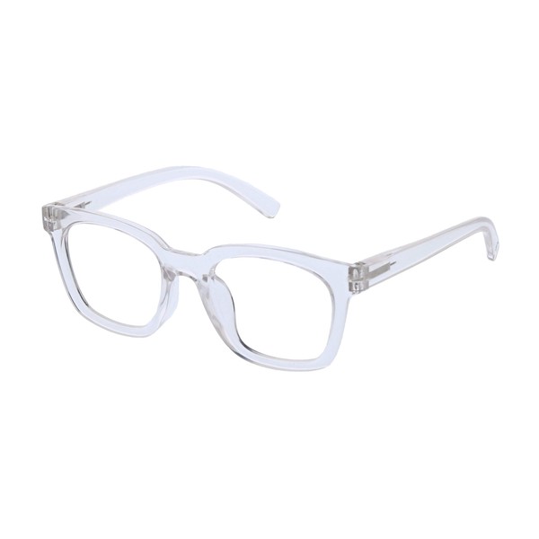 Peepers by PeeperSpecs Women's to The Max Square Blue Light Blocking Reading Glasses, Clear, 49 + 0