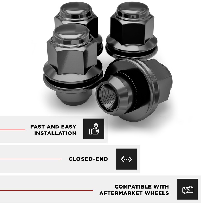 White Knight M12x1.25 Lug Nuts for Select Nissan and Infiniti,