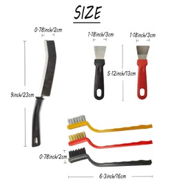 12PCS Brush Cleaning Set,3 Gap Brushes + 6 Metal Crevice Brushes +3 Scrapers–Cleaning Tools for Kitchen, Bathroom, Grill, Sink, Tile Gaps, Corner, Grout, Cup, Teapot, Bottle, Blender (Colorful)