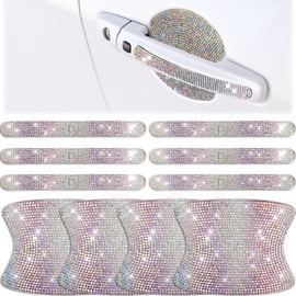 10 Pieces Bling Car Door Handle Protector Bling Car Accessories for Women Bling Door Handle Covers for Car Rhinestone Car Bling Car Door Bowl Protector Bling Accessories Women Stickers(Colorful)