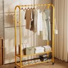 BUZUEY Sturdy Heavy Duty Clothes Rack With Wheels,Modern Clothing Rack