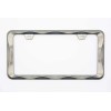 Creathome 3D Curly Wave Pattern Chrome License Plate Frame from