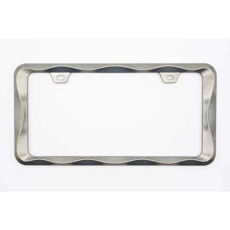 Creathome 3D Curly Wave Pattern Chrome License Plate Frame from