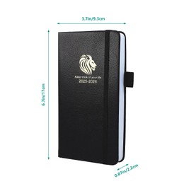 Pocket Diary 2025-2026, 18 Month A6 Week to View Small Slim Diary Full Year Agenda Weekly Planner Organiser Appointment Work Academic from Jul. 2025 to Dec 2026 (Black)