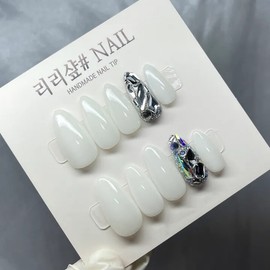 My Full Stone Handmade Nail Tips - Short Oval / 내맘대로 풀스톤 수제네일팁 - 숏오벌