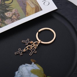 Black Cross Keychain for Women Men Christian Religious Keychain for Wallet Purse Cross Charm Key Chain Accessories for Bags Christian Christmas Birthday Gifts for Ault Teen