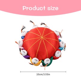 Tabanzhe Oriental Needle Pin Cushion with 10 Kids - Red Chinese Traditional Sewing Accessory Kit for Both Beginners and Seasoned Crafters