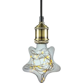 Diodesy- Star LED Fairy String Light Bulbs 1.5W 2700K Warm White E26 Medium Base Non-Dimmable 100-260V Decorative Clear Glass Lamp for Outdoor Porch Garden Holiday Patio Party and Bar Décor Pack of 4