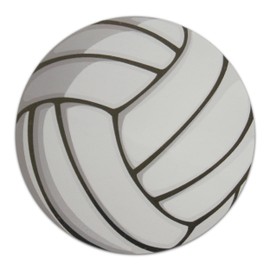 Novel Merk Sports Ball Vinyl Stickers - 3” Round Individual Decals for Laptop, Water Bottle, Party Favors, & Decor - Waterproof (Volleyball 1 Pack)