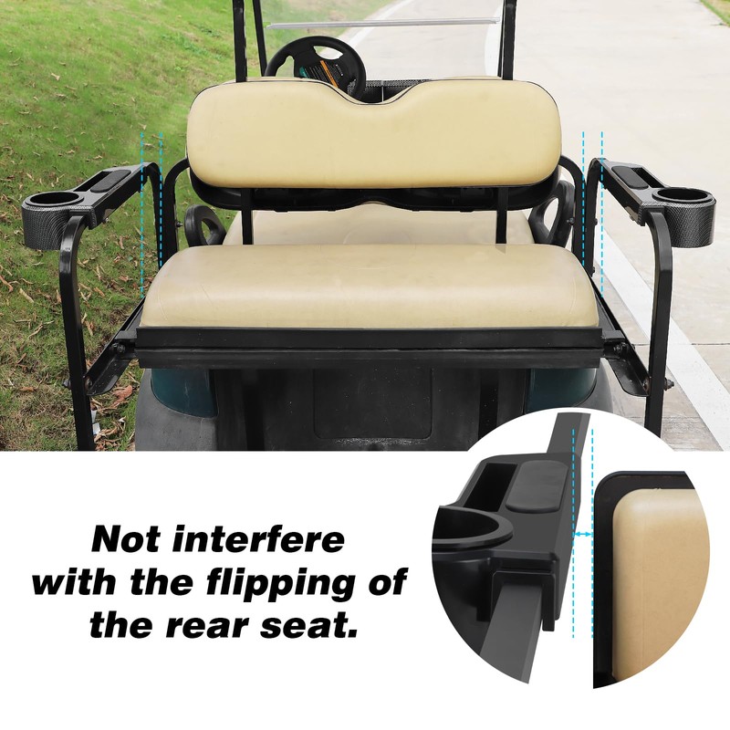 Roykaw Golf Cart Armrest with Cup Holder,No Drilling Rear Seat