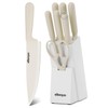 Elitequo 8 Piece Kitchen Knife Block Set with Sharpener,Dishwasher Safe,German