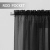 Black Valance 14 inches Long Sheer Curtain Valance Living Room