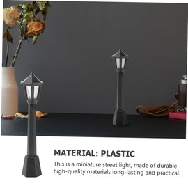 SEWOART 10pcs Micro Landscape Ornament Post Lamps Outdoor Dinner Table Decor Miniatures Sand Table Accessories Miniature Street Light Model Lamp Post Street Lights Miniature Lamppost LED