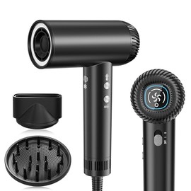 2026 Hair Dryer, 200,000 RPM Professional High Speed Blow Dryer with Diffuser for Women, 1200M Negative Ionic Hair Dryer with Brushless Motor, Low Noise Hair Blow Dryer for Home Travel Salon, Black