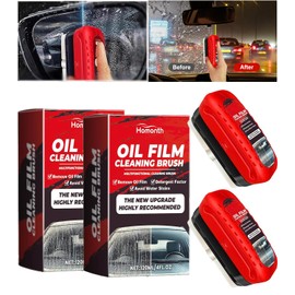 2 PCS Automotive Oil Film Cleaning Brush,2025 New Coating for Windshield, Prevents Rain and Fog,Improves Clarity and Visibility