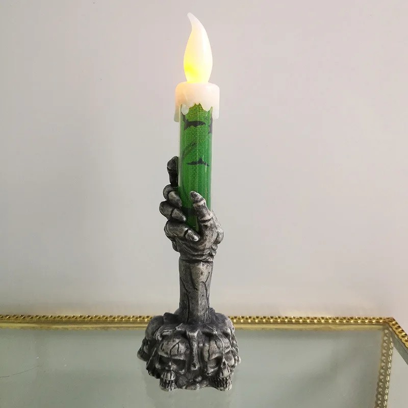 Halloween Skeleton Candle Light for Party Decor – Flameless Skull
